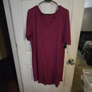 Purple V-Neck Dress
